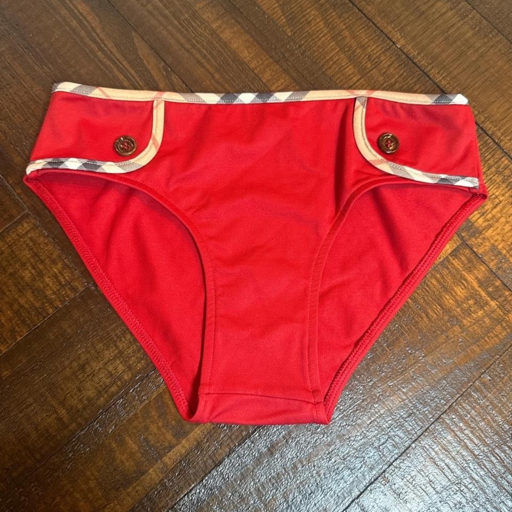 Burberry Girls Red‎ Bikini Bottoms Size 10Y Nova Check Trim